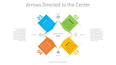 4 Arrows Directed to the Center, 免费 Google幻灯片主题, 09041, 信息图 — PoweredTemplate.com