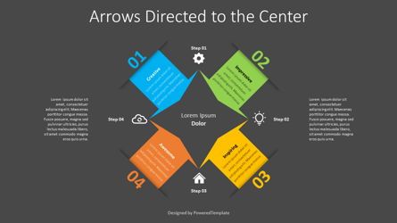 4 Arrows Directed to the Center, Deslizar 2, 09041, Infográficos — PoweredTemplate.com