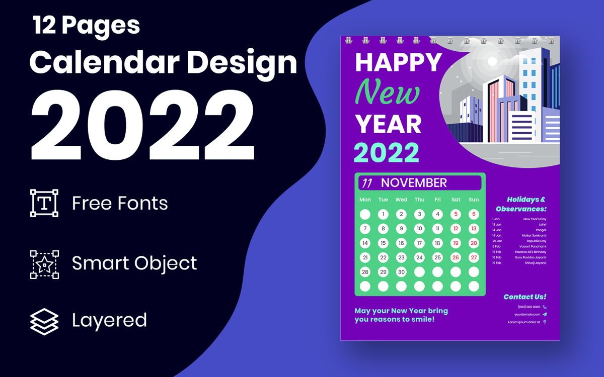 Modern 2022 Red New Year Calendar Design Template Vector Planner Stationery Bishal Chandra Poweredtemplate Com