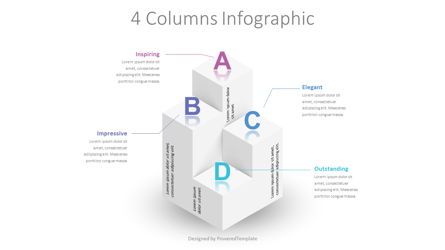 4 Columns Free PowerPoint Infographic, Gratis Modello PowerPoint, 09042, 3D — PoweredTemplate.com