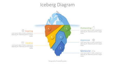 Color Iceberg Diagram, 09044, Businessmodellen — PoweredTemplate.com