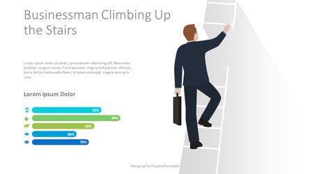 Climb the Ladder Concept, Gratuit Theme Google Slides, 09046, Concepts commerciaux — PoweredTemplate.com