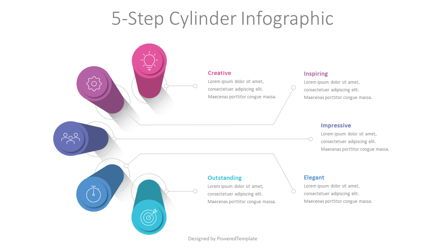 5-Step Process Infographic, 09050, 3D — PoweredTemplate.com