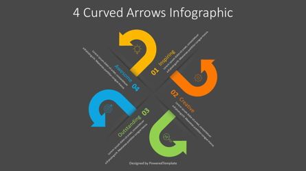 4 Curved Arrows Infographic, Diapositiva 2, 09051, Infografías — PoweredTemplate.com