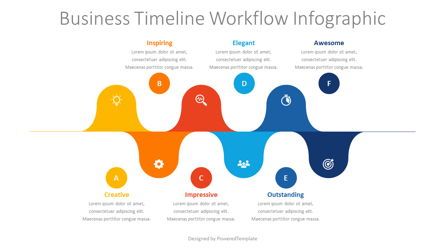 Business Timeline Workflow Infographic, Gratis Tema Google Slides, 09056, Diagram Proses — PoweredTemplate.com