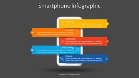 Smartphone with 5 Options Infographic, Deslizar 2, 09058, Infográficos — PoweredTemplate.com