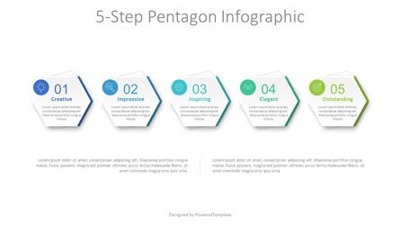5-Step Pentagon Infographic, Gratis Google Presentaties-thema, 09059, Infographics — PoweredTemplate.com