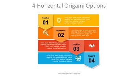 4 Horizontal Origami Options, 무료 Google 슬라이드 테마, 09060, 인포메이션 그래픽 — PoweredTemplate.com