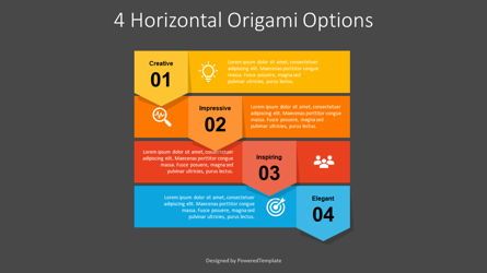 4 Horizontal Origami Options, スライド 2, 09060, インフォグラフィック — PoweredTemplate.com