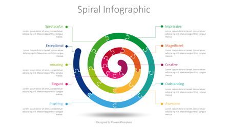 Puzzle Spiral Infographic, 免费 Google幻灯片主题, 09064, 阶段图 — PoweredTemplate.com