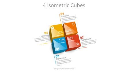 4 Isometric Cubes - Free PowerPoint Infographic Template, 무료 파워 포인트 템플릿, 09079, 3D — PoweredTemplate.com