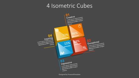 4 Isometric Cubes - Free PowerPoint Infographic Template, スライド 2, 09079, 3D — PoweredTemplate.com