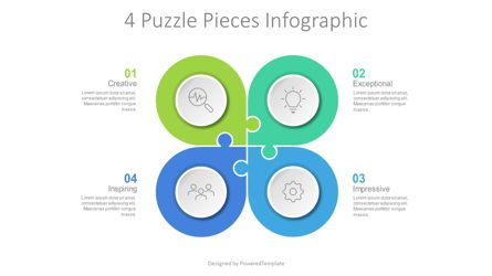 4 Puzzle Pieces in Flower Shape Diagram, Gratis Tema de Google Slides, 09080, Infografías — PoweredTemplate.com