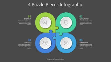 4 Puzzle Pieces in Flower Shape Diagram, 슬라이드 2, 09080, 인포메이션 그래픽 — PoweredTemplate.com