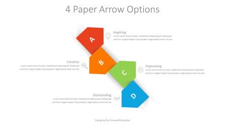 4 Paper Arrow Options, Gratis Google Presentaties-thema, 09095, Infographics — PoweredTemplate.com