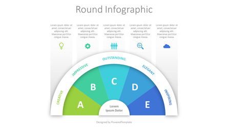 5-Stage Semicircular Diagram, Gratis Tema di Presentazioni Google, 09097, Infografiche — PoweredTemplate.com