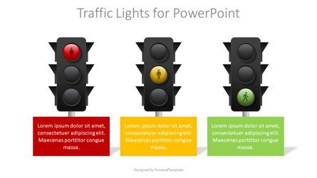 Traffic Lights for Presentations, 09112, Education & Training — PoweredTemplate.com