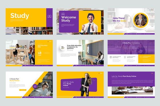 Study GoogleSlide Templates, Diapositive 2, 09136, Business — PoweredTemplate.com