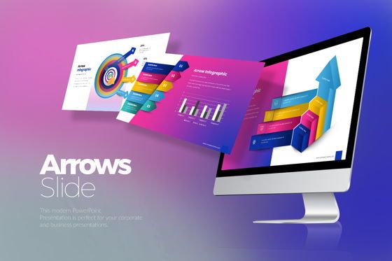 Arrows Powerpoint Presentation, 09151, 비즈니스 — PoweredTemplate.com