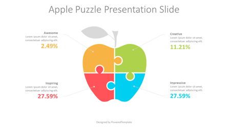 Apple Puzzle Presentation Slide, 免费 Google幻灯片主题, 09156, 信息图 — PoweredTemplate.com