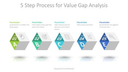 5 Step Process for Value Gap Analysis, PowerPoint-sjabloon, 09157, 3D — PoweredTemplate.com