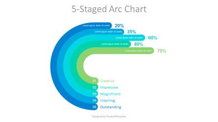 5-Staged Arc Chart Presentation Slide, 09158, Consulting — PoweredTemplate.com