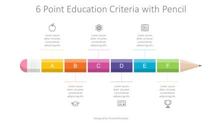6 Point Education Criteria with Pencil Presentation Slide, 09159, Education Charts and Diagrams — PoweredTemplate.com