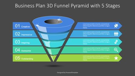 Business Plan 3D Funnel Pyramid with 5 Stages, Slide 2, 09161, 3D — PoweredTemplate.com