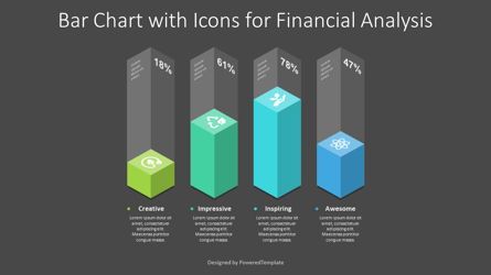 Bar Chart with Icons for Financial Analysis Presentation Slide, Slide 2, 09163, 3D — PoweredTemplate.com