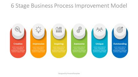 6 Stage Business Process Improvement Model, 免费 Google幻灯片主题, 09165, 信息图 — PoweredTemplate.com