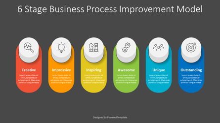 6 Stage Business Process Improvement Model, スライド 2, 09165, インフォグラフィック — PoweredTemplate.com
