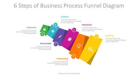 6 Steps of Business Process Funnel Diagram, スライド 2, 09166, インフォグラフィック — PoweredTemplate.com