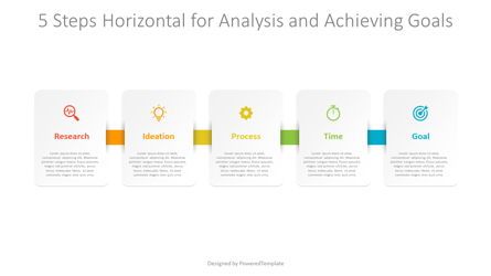 5 Horizontal Steps for Research and Achieving Goals, 無料 Googleスライドのテーマ, 09167, インフォグラフィック — PoweredTemplate.com