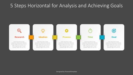 5 Horizontal Steps for Research and Achieving Goals, Dia 2, 09167, Infographics — PoweredTemplate.com
