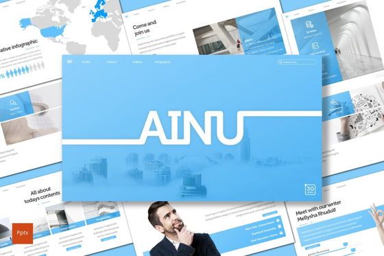 Ainu - PowerPoint Template, 파워 포인트 템플릿, 09177, 비즈니스 — PoweredTemplate.com