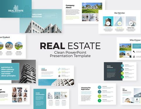 Real Estate PowerPoint Presentation Template, Plantilla de PowerPoint, 09208, Negocios — PoweredTemplate.com