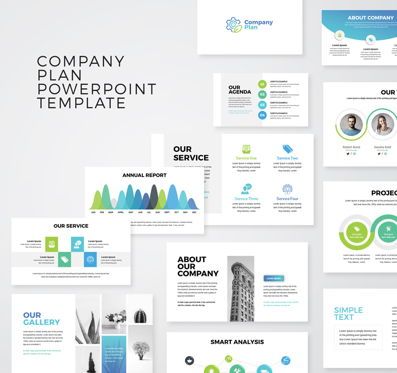 Company Plan Business Presentation PowerPoint Template, 09223, Business — PoweredTemplate.com
