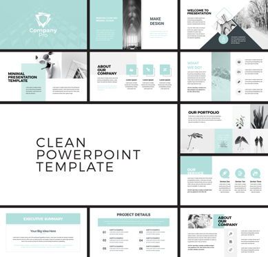 Company Pro Clean Business PowerPoint Presentation Template, Modello PowerPoint, 09227, Lavoro — PoweredTemplate.com