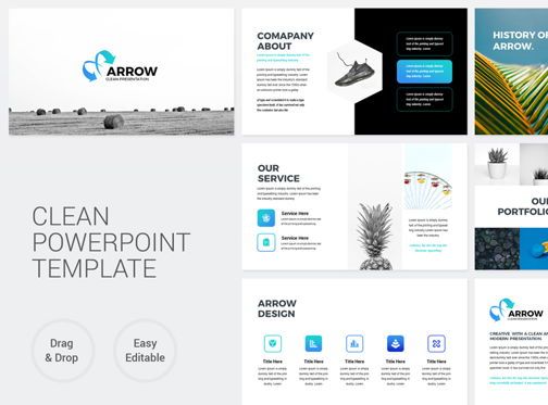 Arrow - Clean Business PowerPoint Presentation Template, PowerPoint Template, 09229, Business — PoweredTemplate.com