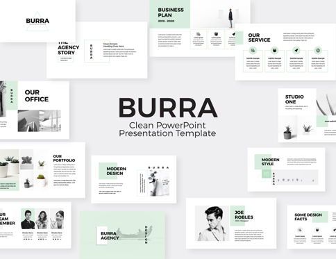 Burra Minimal Simple PowerPoint Presentation Template, 09234, Business — PoweredTemplate.com