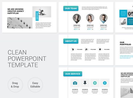 Company Business Clean PowerPoint Presentation Template, PowerPoint Template, 09235, Business — PoweredTemplate.com