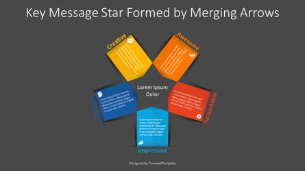 Key Message Star Formed by Merging Arrows Presentation Slide, Deslizar 2, 09240, Infográficos — PoweredTemplate.com