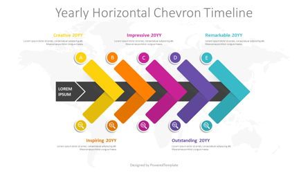 Yearly Horizontal Chevron Timeline, 免费 Google幻灯片主题, 09246, 流程图 — PoweredTemplate.com