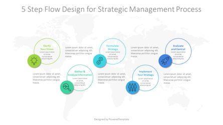 5 Step Flow Design for Strategic Management Process, 09252, Stage Diagrams — PoweredTemplate.com