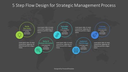 5 Step Flow Design for Strategic Management Process, Slide 2, 09252, Stage Diagrams — PoweredTemplate.com