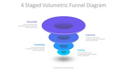 4 Stages Volumetric Funnel Diagram, Free PowerPoint Template, 09258, Consulting — PoweredTemplate.com