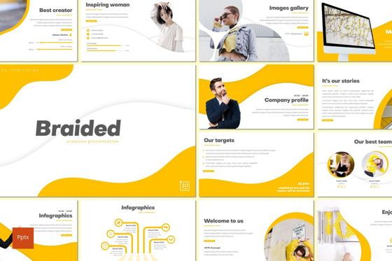 Braided - PowerPoint Template, Modello PowerPoint, 09298, Lavoro — PoweredTemplate.com
