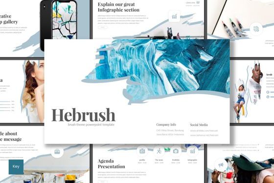 Hebrush - Keynote Template, 苹果主题演讲模板, 09316, 商业 — PoweredTemplate.com