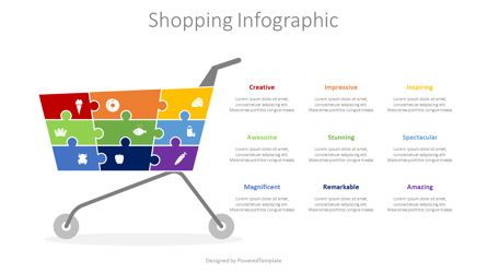 Shopping Infographic Free Presentation Template, 09320, Careers/Industry — PoweredTemplate.com