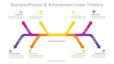 Business Process and Achievement Linear Timeline, 09340, プロセス図 — PoweredTemplate.com